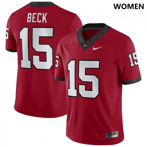 Women's #15 Carson Beck Georgia Bulldogs Alumni Football Jersey - Red